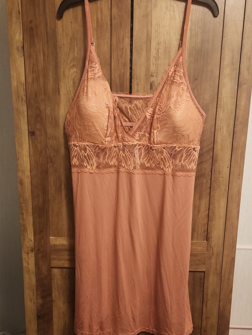 Soma Plus Size XXL Cool Nights Lace-Panel Chemise Lingerie Nighty Clay Rose NWT